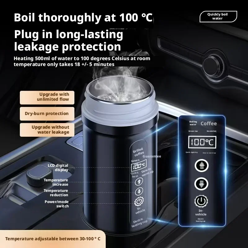 Electric Kettle Temperature Control - Bouilloire électrique pour voiture d'hiver 12V/24V