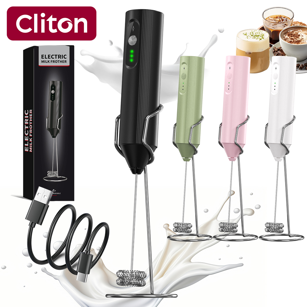 Electric Milk Frother Handheld - Mousseur à lait électrique portatif, sans